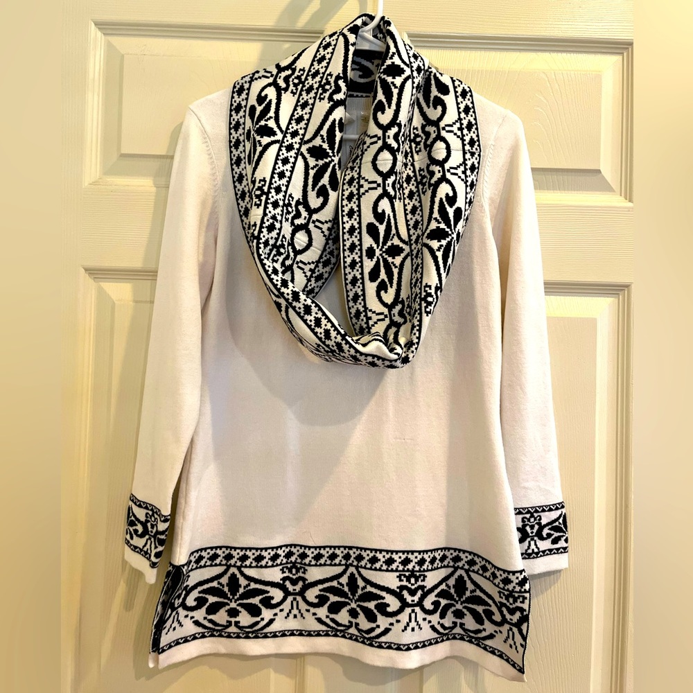 NY COLLECTION tunic scrolled sweater - Picture 10 of 10